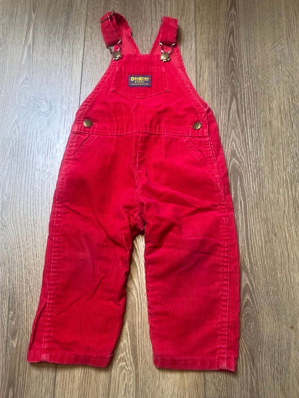Vintage 90s OshKosh B'gosh Bright Red Corduroy Overalls